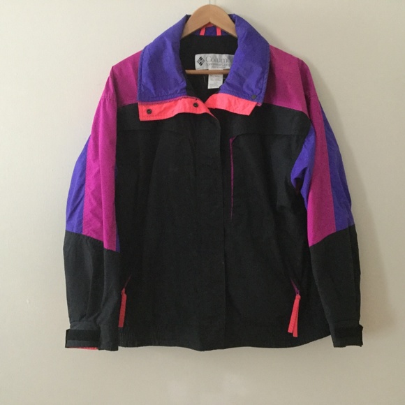 Columbia Jackets & Blazers - Vintage 90's Columbia Neon Nylon Ski Jacket Coat
